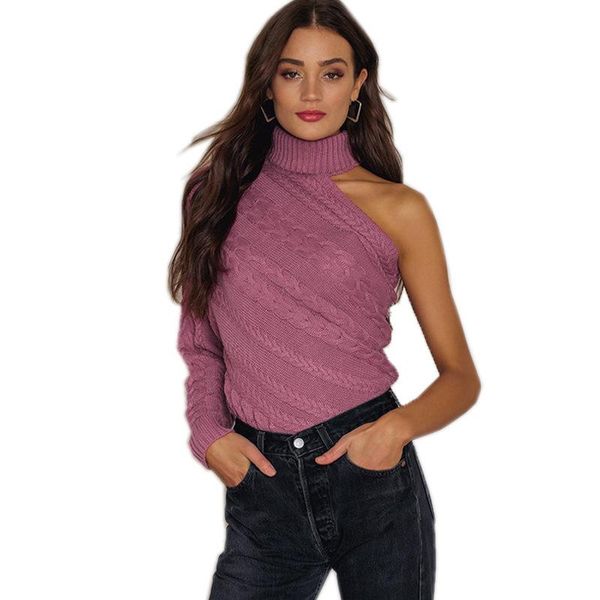 women's sweaters normov casual women solid turtleneck long sleeve strapless twist knitted polyester pullovers, White;black
women's sweaters normov casual women solid turtleneck long sleeve strapless twist knitted polyester pullovers, White;black