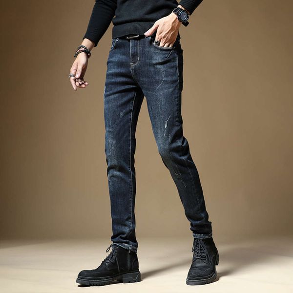 autumn scratch jeans men's trend youth leisure stretch slim fit small feet dark blue pants
autumn scratch jeans men's trend youth leisure stretch slim fit small feet dark blue pants