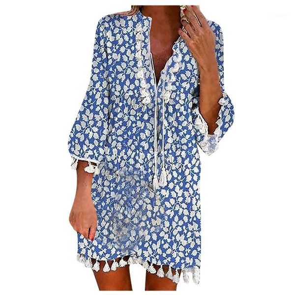 casual dresses women dress boho floral printed a line slim wrist sleeve holiday tassel lace up v-neck mini robe, Black;gray
casual dresses women dress boho floral printed a line slim wrist sleeve holiday tassel lace up v-neck mini robe, Black;gray