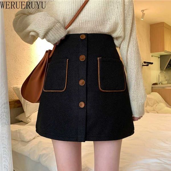 werueruyu korean preppy style plaid high waist pleated mini skirt women autumn winter woolen skirts female casual skirt 210608, Black
werueruyu korean preppy style plaid high waist pleated mini skirt women autumn winter woolen skirts female casual skirt 210608, Black