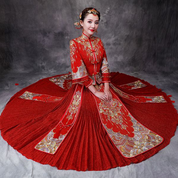 red chinese style traditional cheongsam lady long qipao womanhood s-xxxl 17ix, Blue;red
red chinese style traditional cheongsam lady long qipao womanhood s-xxxl 17ix, Blue;red