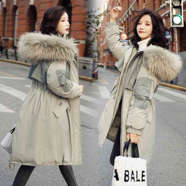 fashion trend medium and long section 2020 new winter hooded large wool collar waist drawstring down jacket women, Black
fashion trend medium and long section 2020 new winter hooded large wool collar waist drawstring down jacket women, Black