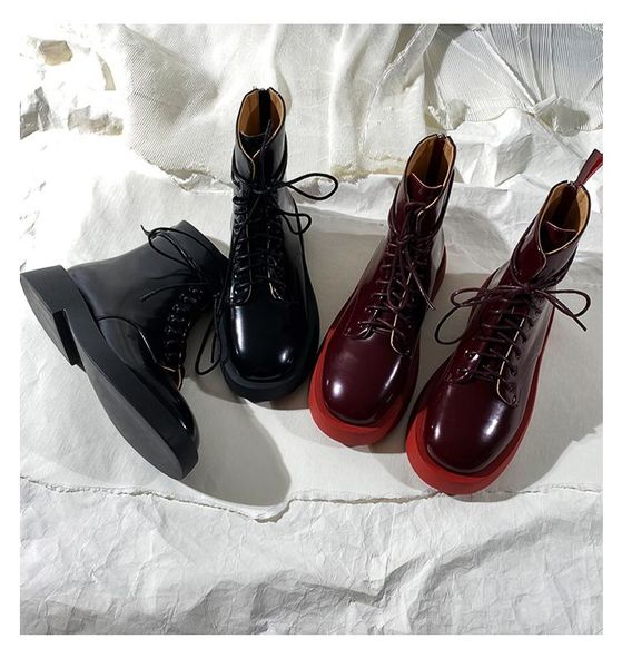 boots winter round toe low-heeled rubber sole british lace-up ankle fashion wine red casual all-match leather motorcycle, Black
boots winter round toe low-heeled rubber sole british lace-up ankle fashion wine red casual all-match leather motorcycle, Black