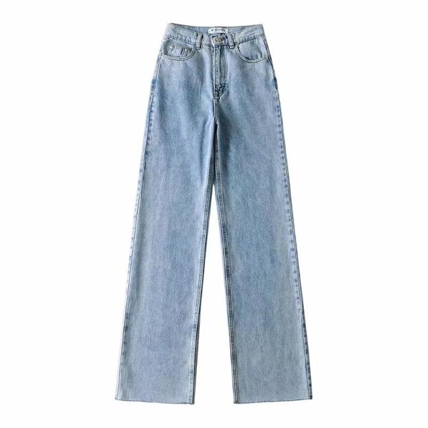 women's jeans women high waisted wide leg pants with rough edge slim and sagging chic stylish bottom burr denim trousers, Blue
women's jeans women high waisted wide leg pants with rough edge slim and sagging chic stylish bottom burr denim trousers, Blue