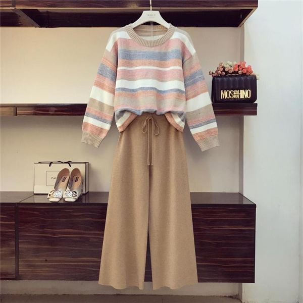 two piece dress amolapha women knit striped pullover sweaters+pants sets autumn winter woman fashion jumper trousers outfits, White
two piece dress amolapha women knit striped pullover sweaters+pants sets autumn winter woman fashion jumper trousers outfits, White