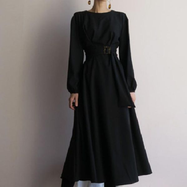 dress 2021 new style a-line pullover round neck pure high waist elegant long dress suit office lady womens, Black;gray
dress 2021 new style a-line pullover round neck pure high waist elegant long dress suit office lady womens, Black;gray