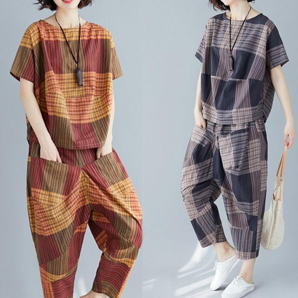 2 piece outfits for women summer casual loose retro shirt and baggy pants korean o-neck short sleeve harem pants suits k605, Gray
2 piece outfits for women summer casual loose retro shirt and baggy pants korean o-neck short sleeve harem pants suits k605, Gray