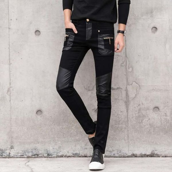 fashion streetwear casual stitching pu women pants leather trousers skinny locomotive autumn slim fit plus size, Black
fashion streetwear casual stitching pu women pants leather trousers skinny locomotive autumn slim fit plus size, Black