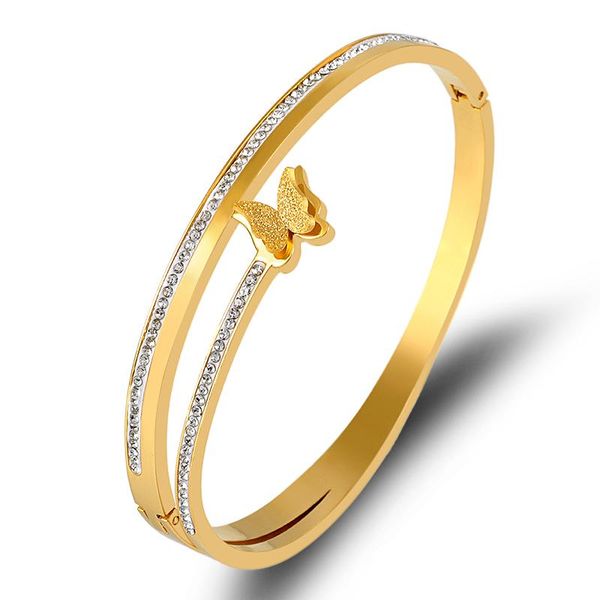 bangle 2021 est fashion style gold plated titanium steel bracelet simple double frosted butterfly ladies for women, Black
bangle 2021 est fashion style gold plated titanium steel bracelet simple double frosted butterfly ladies for women, Black