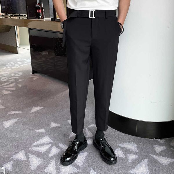 summer belt business dress suit pants ankle length casual office social pants formal wedding trousers streetwear costume homme 210527, White;black
summer belt business dress suit pants ankle length casual office social pants formal wedding trousers streetwear costume homme 210527, White;black