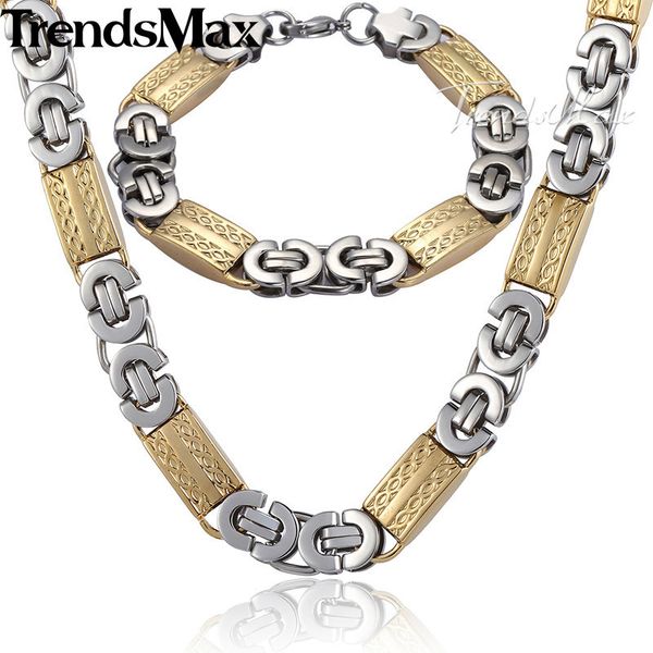 jewelry sets trendsmax set 11mm mens chain boys gold tone flat byzantine link stainless steel necklace bracelet gift ks168, Black
jewelry sets trendsmax set 11mm mens chain boys gold tone flat byzantine link stainless steel necklace bracelet gift ks168, Black