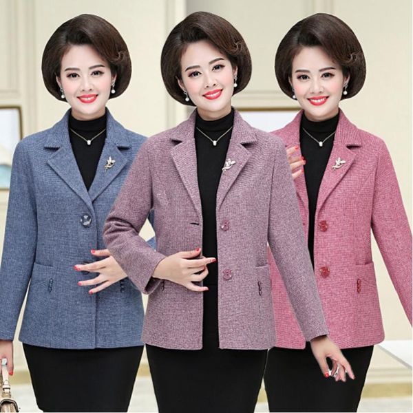 women's jackets mother spring autumn coat large size middle-aged lady temperament suit fashion plaid small single-breasted a762, Black;brown
women's jackets mother spring autumn coat large size middle-aged lady temperament suit fashion plaid small single-breasted a762, Black;brown