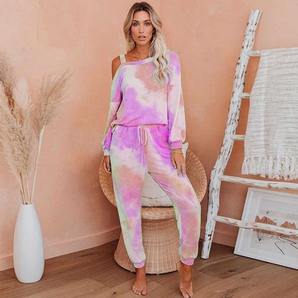 women's shorts tie dye print two piece set women spring autumn off shoulder long sleeve sweatshirt and trousers ladies streetwear track, White;black
women's shorts tie dye print two piece set women spring autumn off shoulder long sleeve sweatshirt and trousers ladies streetwear track, White;black