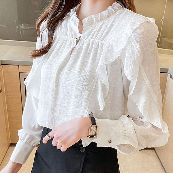 women's blouses & shirts 2021 shirt for women blouse ruffles elegant chiffon blusas mujer white long sleeve solid clothing female drop
women's blouses & shirts 2021 shirt for women blouse ruffles elegant chiffon blusas mujer white long sleeve solid clothing female drop