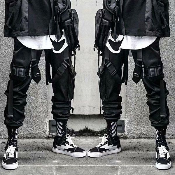 men's pants shzq joggers cargo for men casual hip hop hit color pocket male trousers sweatpants streetwear ribbons techwear, Black
men's pants shzq joggers cargo for men casual hip hop hit color pocket male trousers sweatpants streetwear ribbons techwear, Black