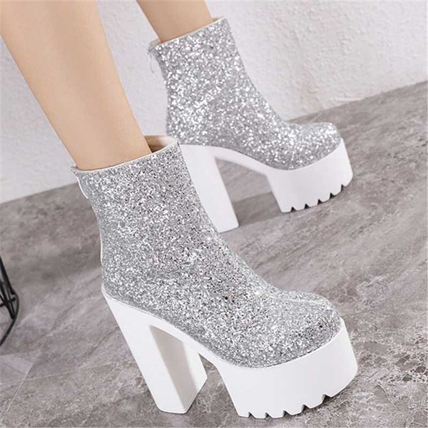 boots fashion women bling silvery sequined cloth round toe high heel ankle spring autumn platform zipper booties size 34-41, Black
boots fashion women bling silvery sequined cloth round toe high heel ankle spring autumn platform zipper booties size 34-41, Black