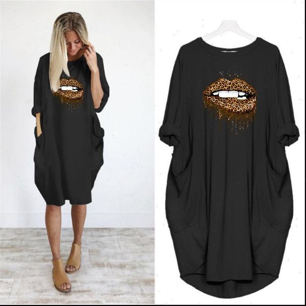 2021 spring plus size dress women black pocket loose leopard lips print dresses vintage party casual dresses woman vestidos, Gray
2021 spring plus size dress women black pocket loose leopard lips print dresses vintage party casual dresses woman vestidos, Gray