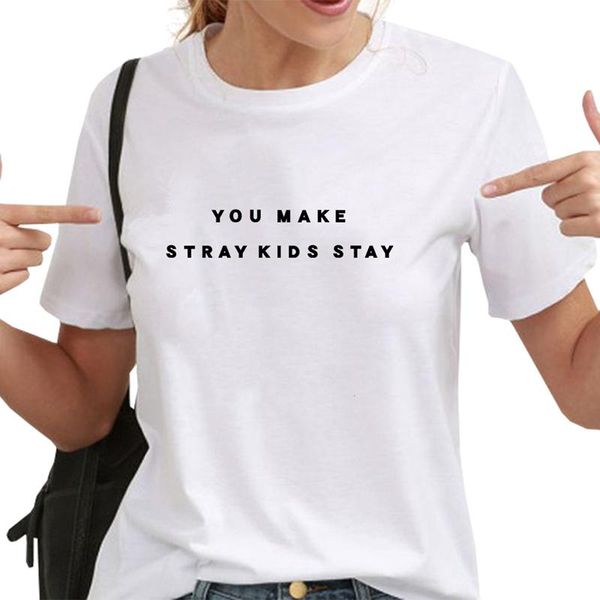 women's t-shirt make stray kids stay funny t shirt women harajuku tshirt short sleeve camisetas mujer casual tee femme, White
women's t-shirt make stray kids stay funny t shirt women harajuku tshirt short sleeve camisetas mujer casual tee femme, White