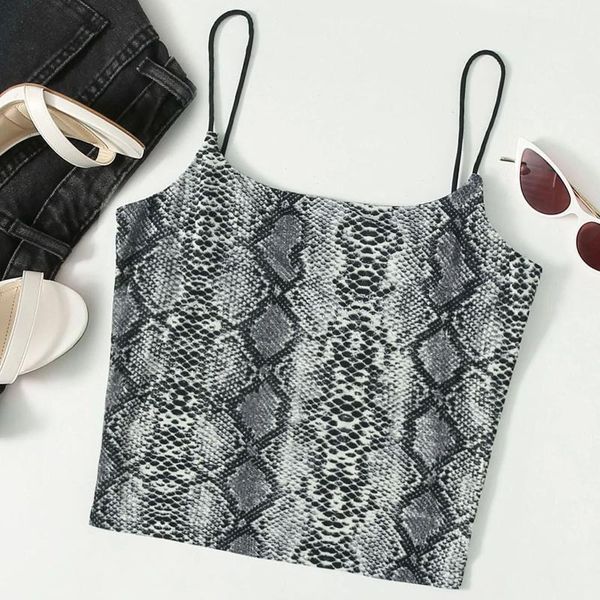 women's tanks & camis serpentine print s fashion crop street style summer sleeveless sling camisetas de mujer, White
women's tanks & camis serpentine print s fashion crop street style summer sleeveless sling camisetas de mujer, White