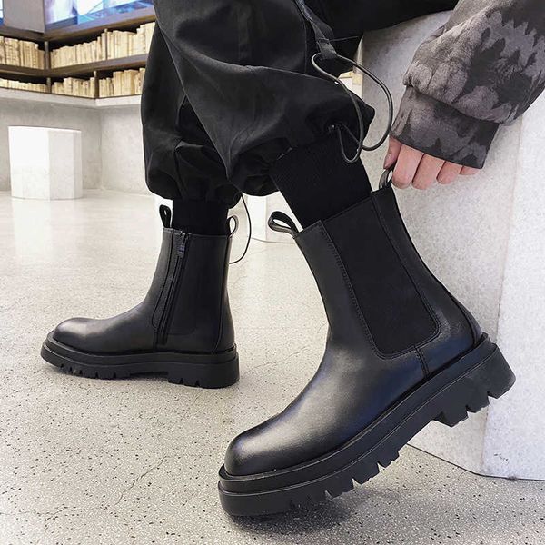 chelsea fashion boots dark autumn and winter men's short temperament net red side zipper middle tube are versatile, Black
chelsea fashion boots dark autumn and winter men's short temperament net red side zipper middle tube are versatile, Black