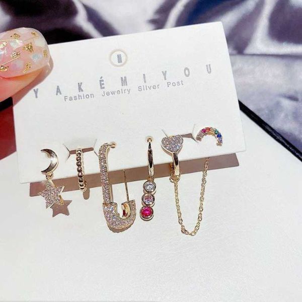 dangle & chandelier korean pink zircon rainbow star-moon paper pin earring sweet girls love heart star flash rhinestone drop 6 piece set, Silver
dangle & chandelier korean pink zircon rainbow star-moon paper pin earring sweet girls love heart star flash rhinestone drop 6 piece set, Silver
