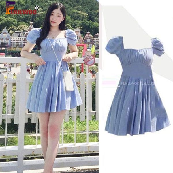 casual dresses women summer cute mini dress high waist a line lolita little small blue chic korean japan style design 2021, Black;gray
casual dresses women summer cute mini dress high waist a line lolita little small blue chic korean japan style design 2021, Black;gray
