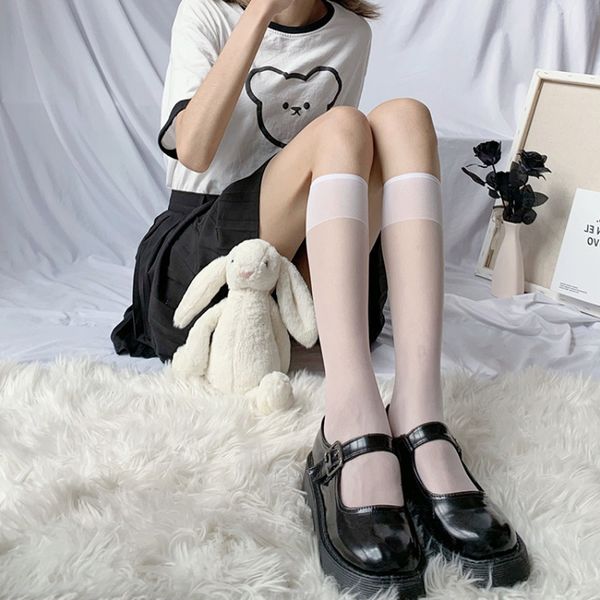socks hosiery transparent leg white children jk uniform thin middle summer long half tube silk socks, Black;white
socks hosiery transparent leg white children jk uniform thin middle summer long half tube silk socks, Black;white