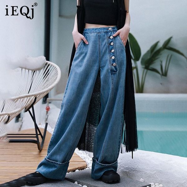 women's jeans ieqj blue vintage casual button all match wide leg high waist loose women trousers fashion tide summer 2021 3f0279
women's jeans ieqj blue vintage casual button all match wide leg high waist loose women trousers fashion tide summer 2021 3f0279