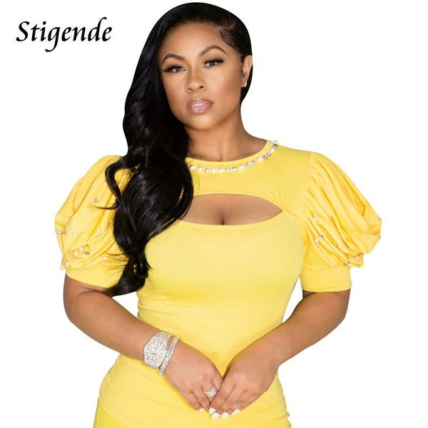 women's t-shirt stigende fashion beading pearl puffy sleeve shirt women open front summer t casual solid color o neck elastic top, White
women's t-shirt stigende fashion beading pearl puffy sleeve shirt women open front summer t casual solid color o neck elastic top, White