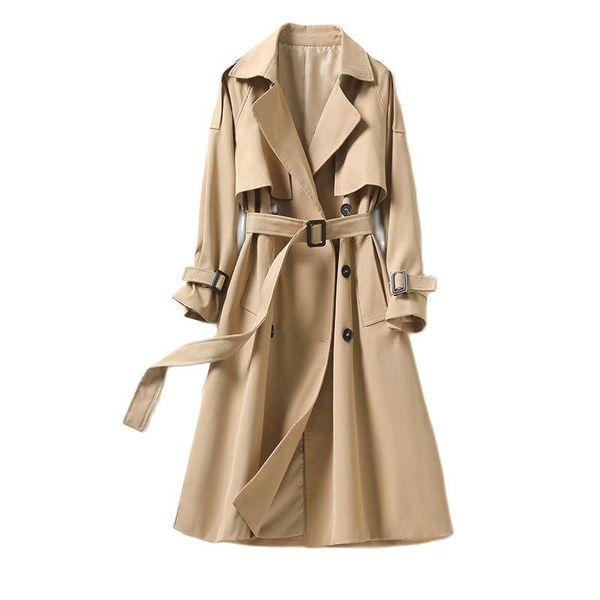 women's trench coats 2021 korean loose slim plus size casual waist long spring autumn mid-length windbreaker outerwear 1022, Tan;black
women's trench coats 2021 korean loose slim plus size casual waist long spring autumn mid-length windbreaker outerwear 1022, Tan;black