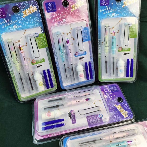 twelve constellations easy to wipe pen primary school student upright posture changeable ink bag erasable dual purpose water set 
twelve constellations easy to wipe pen primary school student upright posture changeable ink bag erasable dual purpose water set