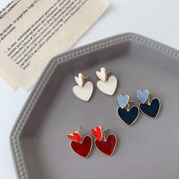 needle double-layer silver oil dripping love earrings a two wearing heart-shaped new temperament net red face thin, Golden
needle double-layer silver oil dripping love earrings a two wearing heart-shaped new temperament net red face thin, Golden