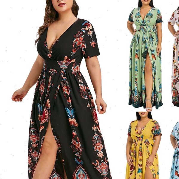 h40 summer plus size long dress women butterfly printed short sleeve high split maxi dress deep v neck bohemian boho dresses, Black;gray
h40 summer plus size long dress women butterfly printed short sleeve high split maxi dress deep v neck bohemian boho dresses, Black;gray