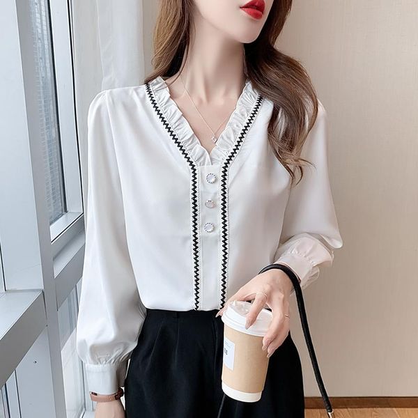 women's blouses & shirts coigarsam blouse women autumn 2021 full sleeve chiffon solid loose v-neck white black blusas womens and
women's blouses & shirts coigarsam blouse women autumn 2021 full sleeve chiffon solid loose v-neck white black blusas womens and