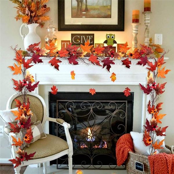 decorative flowers & wreaths 2.4m red autumn artificial flower decoration leaves garland christmas garden vines
decorative flowers & wreaths 2.4m red autumn artificial flower decoration leaves garland christmas garden vines