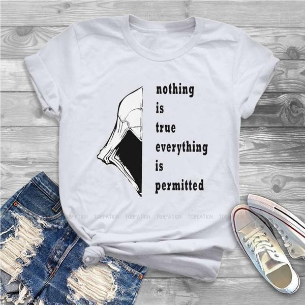 women's t-shirt nothing is true women shirts assassins creed action adventure game plus size harajuku vintage female clothing, White
women's t-shirt nothing is true women shirts assassins creed action adventure game plus size harajuku vintage female clothing, White
