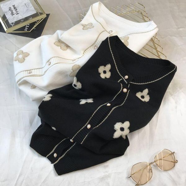 women's knits & tees 2021 temperament thin round neck bright silk embroidery flower sweater women 0327, White
women's knits & tees 2021 temperament thin round neck bright silk embroidery flower sweater women 0327, White