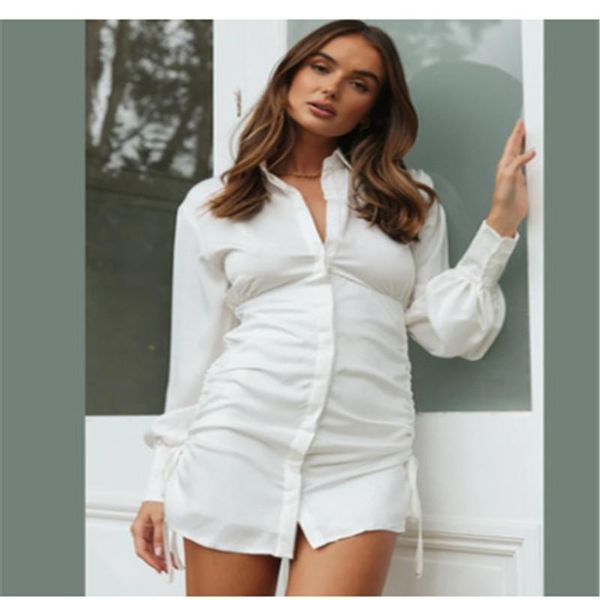 casual dresses women solid color ruched shirt dress tie-up button-down lapel long sleeve bodycon autumn slim with drawstring, Black;gray
casual dresses women solid color ruched shirt dress tie-up button-down lapel long sleeve bodycon autumn slim with drawstring, Black;gray