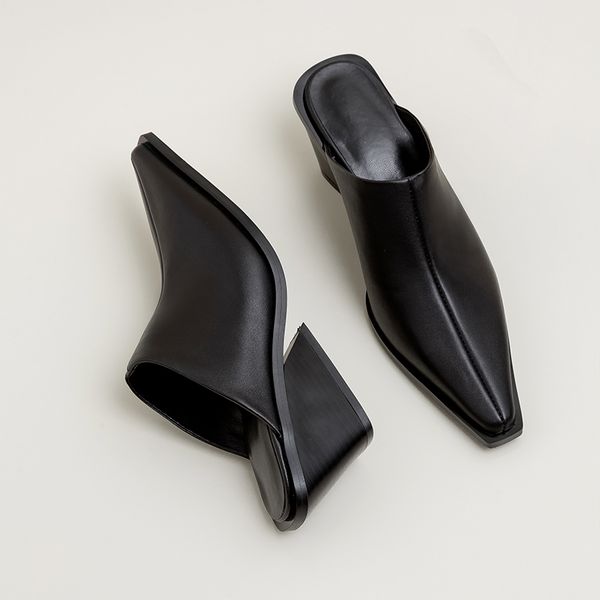 Brand New Ladies Genuine Leather Mules Fashion Med Chunky Heels Summer Wedges Slippers Women 2021 Casual Office Shoes Woman, Black
Brand New Ladies Genuine Leather Mules Fashion Med Chunky Heels Summer Wedges Slippers Women 2021 Casual Office Shoes Woman, Black