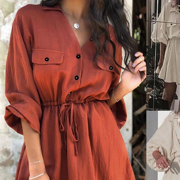 2021 vintage women mini shirt dress casual lantern sleeve short dress turndown lace up cotton linen dresses vestidos, Black;gray
2021 vintage women mini shirt dress casual lantern sleeve short dress turndown lace up cotton linen dresses vestidos, Black;gray