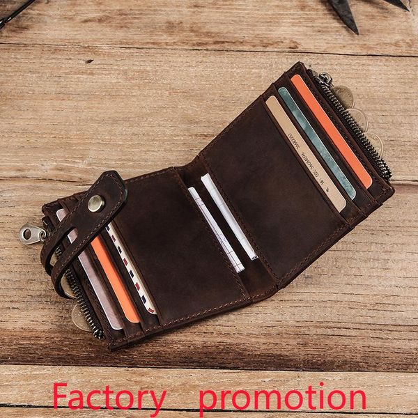 card holders crazy horse leather vintage wallet multi-card zipper coin bag id bank portable holder, Brown;gray
card holders crazy horse leather vintage wallet multi-card zipper coin bag id bank portable holder, Brown;gray