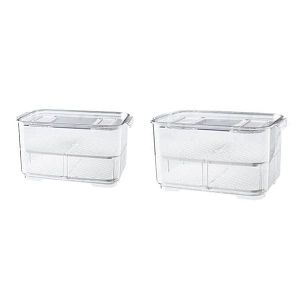 storage bottles & jars 2pcs plastic double sealed drain box refrigerator fruit vegetable containers with lid - l m
storage bottles & jars 2pcs plastic double sealed drain box refrigerator fruit vegetable containers with lid - l m