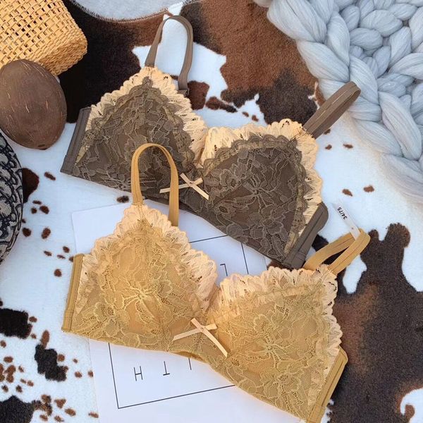 bras sets lace traceless underwear suit comfortable without steel ring women's small chest and thin bra, Red;black
bras sets lace traceless underwear suit comfortable without steel ring women's small chest and thin bra, Red;black