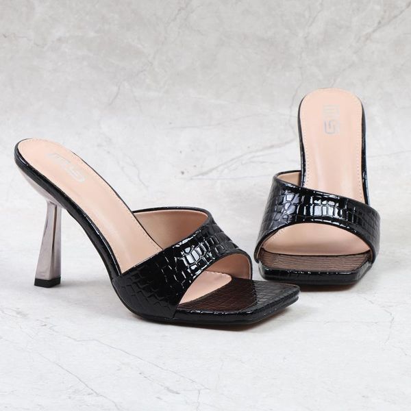 sandals high thin heel slippers for women 2021 summer autumn temperament square head fairy wind fashion shoes, Black
sandals high thin heel slippers for women 2021 summer autumn temperament square head fairy wind fashion shoes, Black