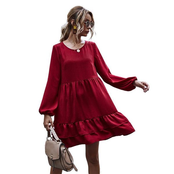 casual dresses 2021 women autumn winter dress long puff sleeve ruffles vintage female fashion loose elegant party vestidos, Black;gray
casual dresses 2021 women autumn winter dress long puff sleeve ruffles vintage female fashion loose elegant party vestidos, Black;gray