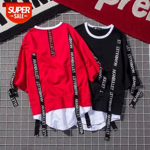 2020 summer short-sleeved t-shirt men's round neck korean style fake two-piece hip-hop print five-point sleeve half-sleeved #nn1s, White;black
2020 summer short-sleeved t-shirt men's round neck korean style fake two-piece hip-hop print five-point sleeve half-sleeved #nn1s, White;black