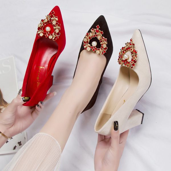 red wedding shoes women high heels dress shoes pearl pumps rhinestone bridal shoes chunky heels ladies zapatos mujer n7721dress, Black
red wedding shoes women high heels dress shoes pearl pumps rhinestone bridal shoes chunky heels ladies zapatos mujer n7721dress, Black