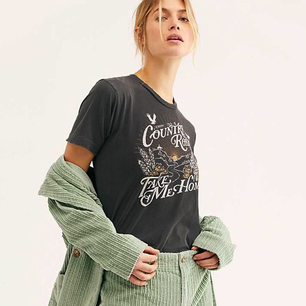 2021 summer vintage graphic print tshirt new female sunset short sleeve black cotton tees casual streetwear t shirt women v46d, White 
2021 summer vintage graphic print tshirt new female sunset short sleeve black cotton tees casual streetwear t shirt women v46d, White