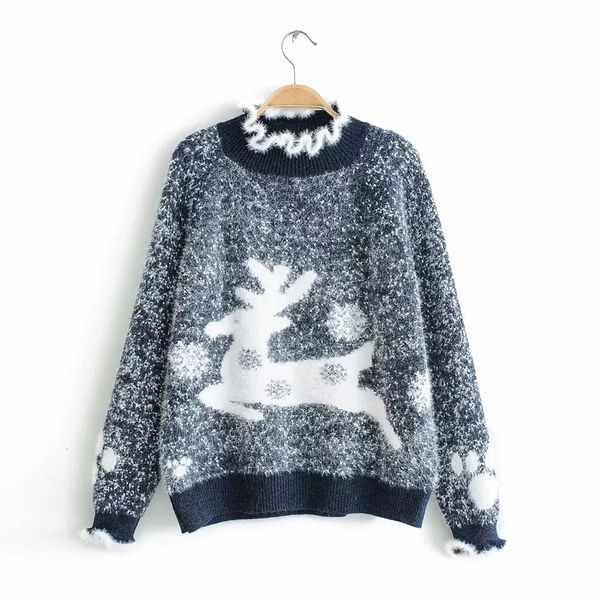 women 2021 loose christmas long sleeve turtleneck deer printing new year sweater casual ruffles pullover jumpers qsm0, White;black
women 2021 loose christmas long sleeve turtleneck deer printing new year sweater casual ruffles pullover jumpers qsm0, White;black