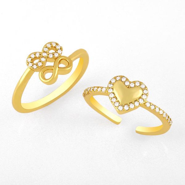 cluster rings flola gold plated heart open cuff for women cz pave infinity finger ring cubic zirconia wholesale jewelry gifts rigk47, Golden;silver
cluster rings flola gold plated heart open cuff for women cz pave infinity finger ring cubic zirconia wholesale jewelry gifts rigk47, Golden;silver